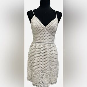 Abercrombie & Fitch Cream Eyelet Strapless-Look Sundress